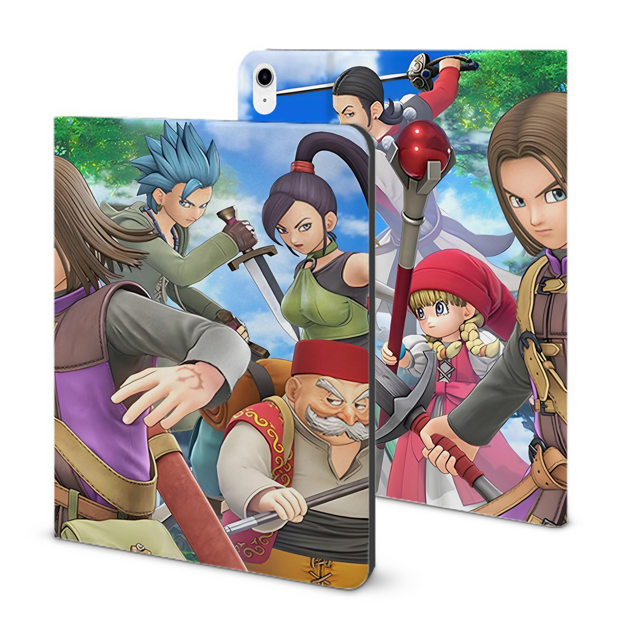 （画像用） ドラゴンクエスト Doragon Kuesuto Dragon Quest IPad ケース ブック型 PUレザー TPU 耐衝撃 軽量 薄型 ペン収納なし 全面保護 IPad 各モデル対応